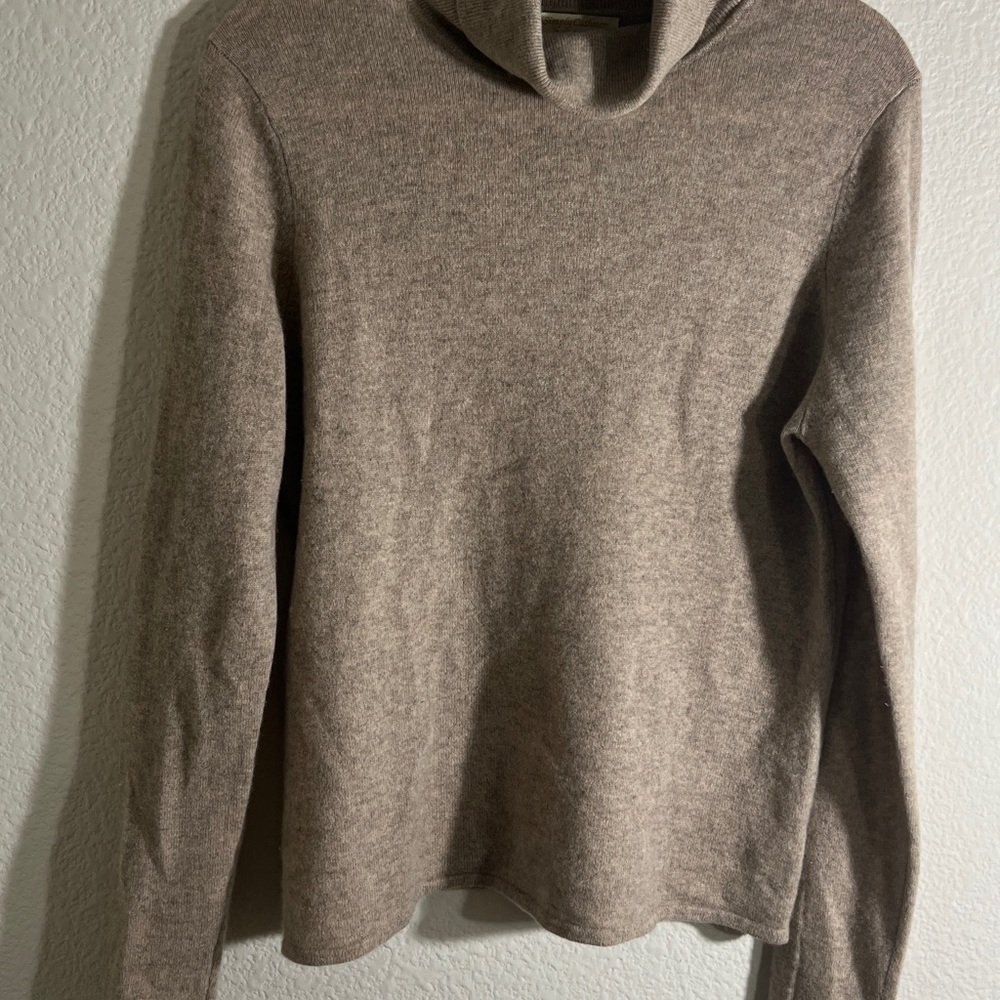 Simply Cashmere 100% cashmere Turtleneck Sweater XL Cream soft girl luxury fall - Picture 3 of 7